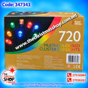 MULTI COLOURED CLUSTER LED LIGHTS- WITH TIMER 720LED- 9.3MTRS 347343