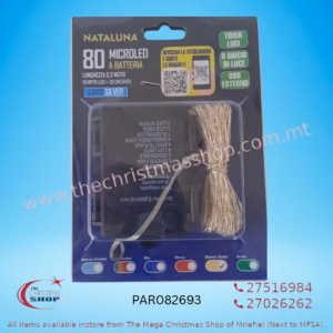 80 BATTERY OPERATED  MICROLED WARM WHITE 8MT FOR OUTDOOR USE WITH TIMER. PAR082693
