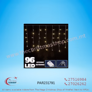 96 LED CURTAIN LIGHTS WARM WHITE 3MTR BY 80CMS PAR231791
