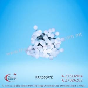 180 ICE WHITE LED BALL LIGHTS. INDOOR AND OUTDOOR USE WITH TIMER. BATTERY OPERATED. PAR563772