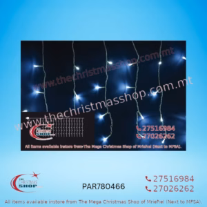 CURTAIN LIGHTS 96LED WHITE 3X0.8METERS 24v FOR INDOOR AND OUT DOOR USE PAR780466