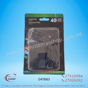 40 LED BATTERY OPERATED LIGHTS GREEN WIRE 4 MT MULTI  047863