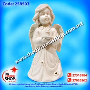CERAMIC ANGEL HOLDING CANDLE 258503