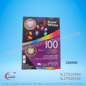 100 BATTERY OPERATED LED LIGHTS FOR OUTDOOR WITH TIMER.9.9MT MULTI 268998