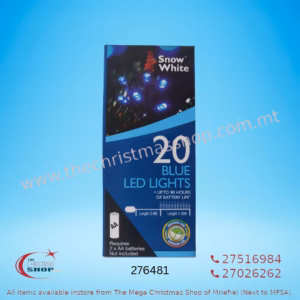 20 BATTERY OPERATED LED LIGHTS  FOR INDOOR 1.9MT BLUE 276481