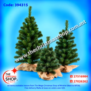CHRISTMAS TREE WITH JUTE BASE COVER 80CMS - 394315