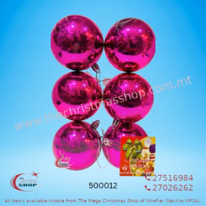 BOX OF FUCSIA HANGING BAUBLES 500012