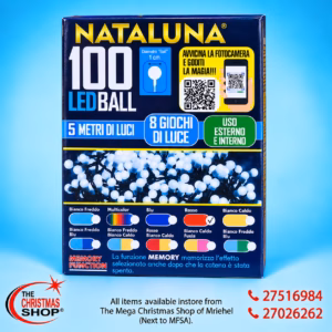 100  LED BALL LIGHTS WITH MEMORY 5MT RED PAR566995