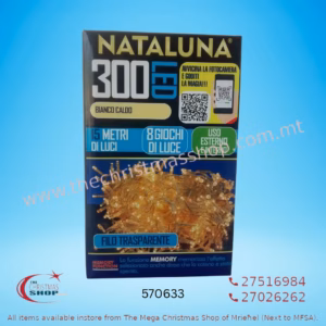 300 LED LIGHTS WITH MEMORY 15MT TRANSPERANT WIRE  WARM WHITE  570633