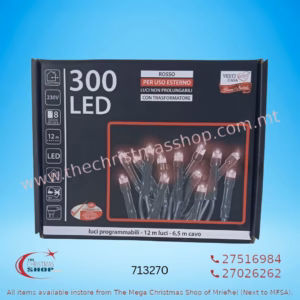 300 LED LIGHTS FOR OUTDOOR/INDOOR USE 12MT.RED   713270