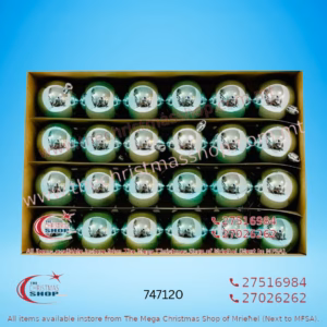 BOX OF 24 TEAL BAUBLES 6CM - 747120