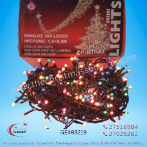 300 FAIRY LIGHT FOR INDOOR  9.2+1.5MT MULTI COLOR. GE495219
