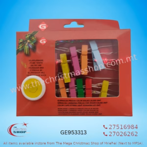 2MT BATTERY OPERATED WARM WHITE LIGHTS COLURED PEG DESIGN GE953313