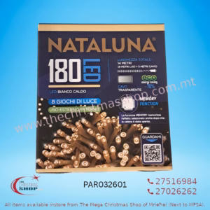 180LED WARM  WHITE FAIRY LIGHTS INDOOR AND OUTDOOR USE PAR032601