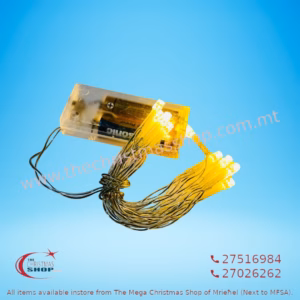 1 METER MINI LED BATTERY OPERATED TRANSPARENT WIRE WARM WHITE. PAR231227