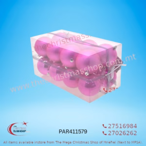 BOX OF 16 BALLS 8CM (MATT / PEARL FUSHSIA) PAR411579