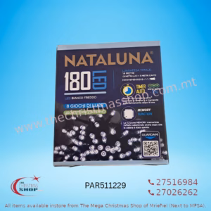 180 LED STRING OUTDOOR/INDOOR LIGHT WITH TIMER ICE WHITE. PAR511229