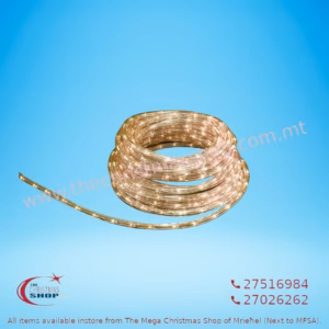 10 METERS WARM WHITE ROPE LIGHT. 240 LED. INDOOR AND OUTDOOR USE. PAR784747