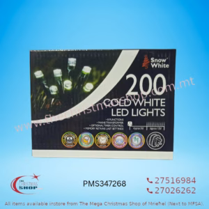 200 LED STRING LIGHT WITH TIMER FOR OUTDOOR. 10+5MT ICE WHITE. PMS347268