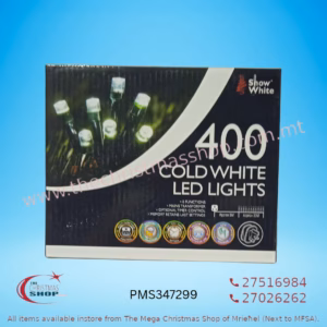 400 LED STRING LIGHT WITH TIMER FOR OUTDOOR. 20+5MT ICE WHITE. PMS347299
