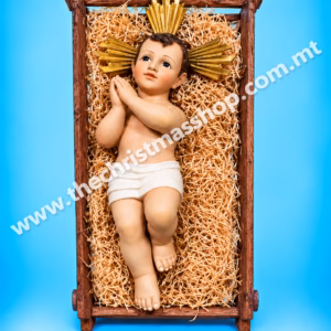 BABY JESUS BETLEHEM STYLE WITH CRIB. SIZE 40CMS.  CB40