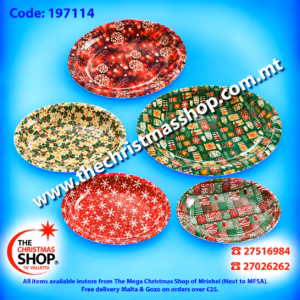 MELAMINE TRAY ASSORTED CHRISTMAS DESIGNS 44.5CM - PAR197114