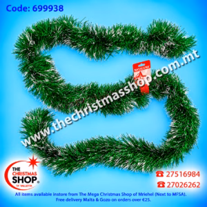 GREEN WITH WHITE TINSEL- 699938