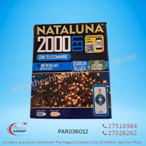 2000 WARM WHITE MEMORY FAIRY LIGHTS WITH REMOTE . INDOOR AND OUTDOOR USE. PAR036012