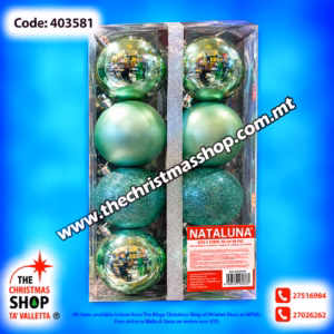 BOX OF 8 TIFFANY BAUBLES 10CM - PAR403581