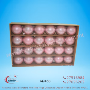 BOX OF 24 ROSE GOLD BAUBLES - 747458