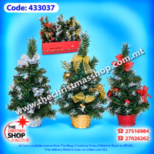 CHRISTMAS TREE 30CM 3 ASSORTMENT - 433037