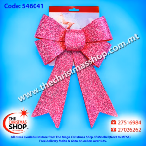 PINK GLITTERD BOWS IN 3 SIZES PAR546041