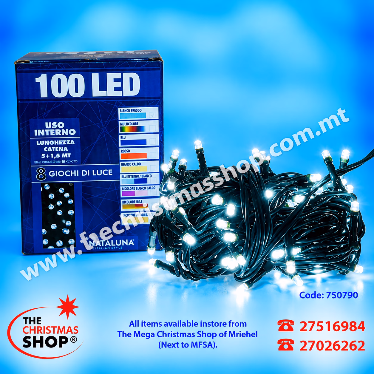 100 LED ICE WHITE FAIRY LIGHTS. INDOOR USE. PAR750793