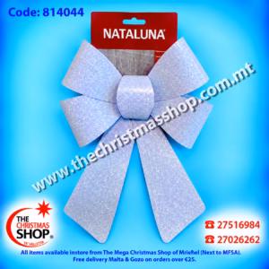 WHITE COLOR GLITTERD BOW - 814044