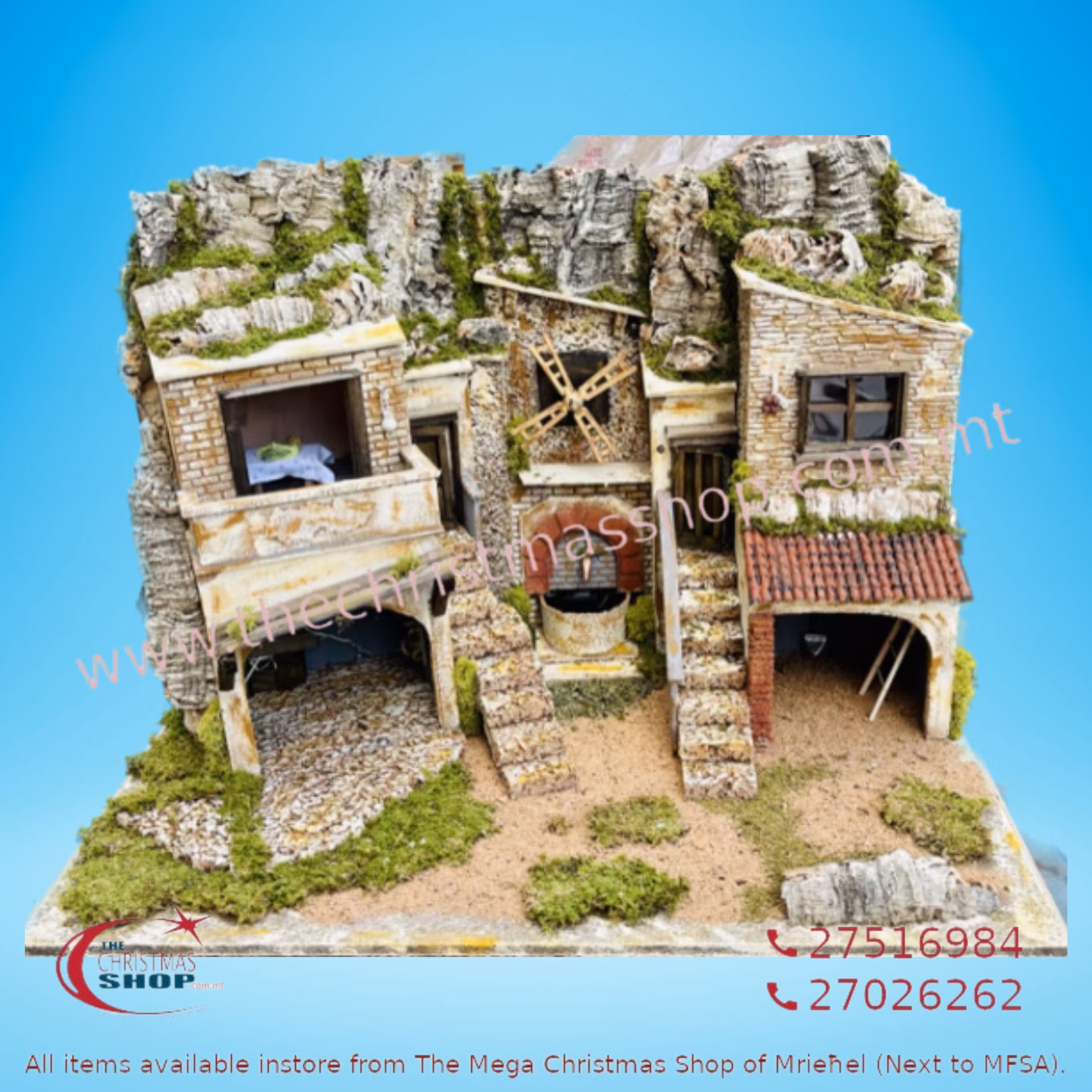 CHRISTMAS CRIB WITH WINDMILL AND WATER PUMP - PR13
