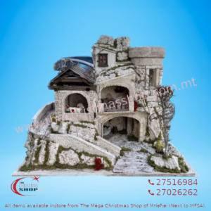 CHRISTMAS CRIB WHITE WITH LIGHTS AND ANIMALS - PR176