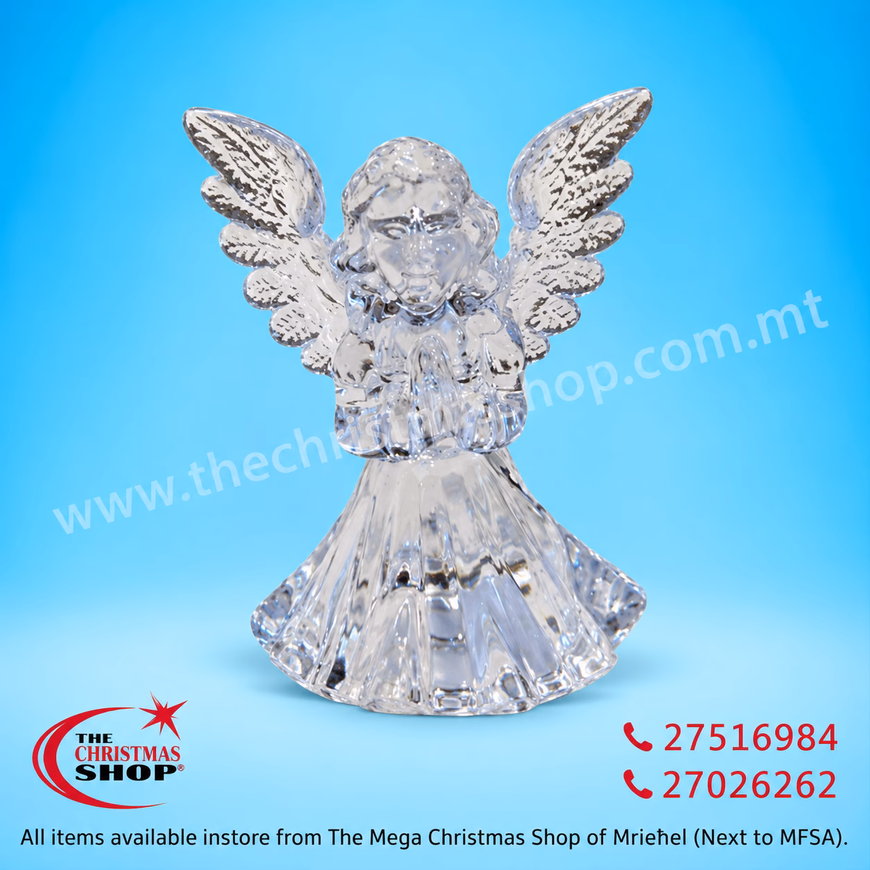 CRYSTAL ANGEL WITH BATTERY OPERATED LIGHTS - 304339