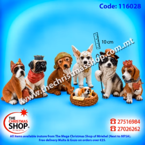 SET OF 7 NATIVITY DOGS 10CM JAV116028