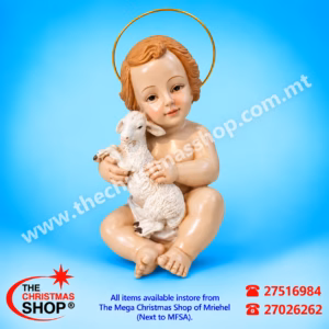 SITTING BABY JESUS WITH LAMB 9CMS JAV161110