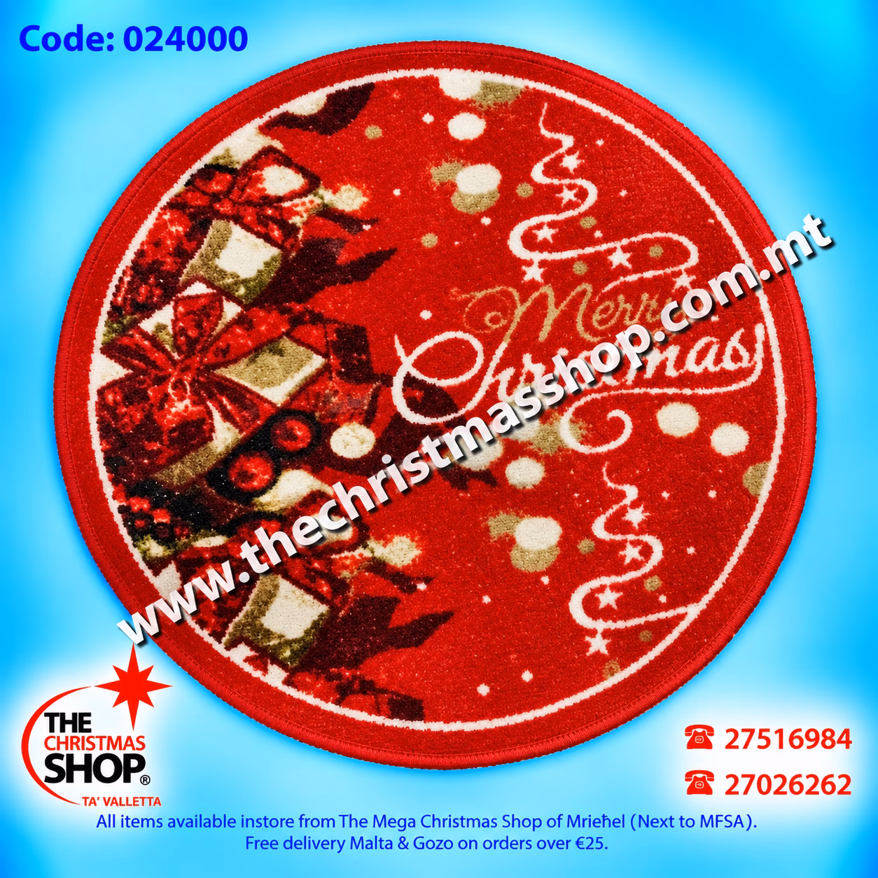 ROUND CHRISTMAS CARPET 70CM 024000