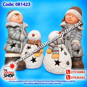 CHRISTMAS KID CANDLE HOLDER. 50CMS. GT081423