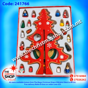 WOODEN XMAS TREE WITH DECORATIONS 30CMS. GT241766