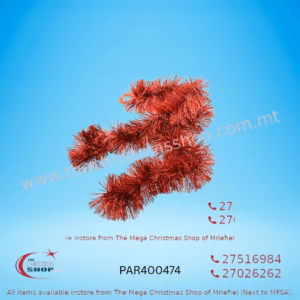 2M. D15CM CHRISTMAS TINSEL GARLAND FOR CHRISTMAS TREE AND HOME DECORATIONS (RED). PAR400474