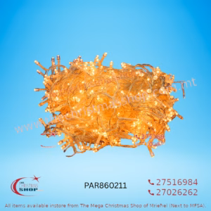1000 LED STRING OUTDOOR FAIRY LIGHTS GOLD IN TRASPARENT CABLE. PAR860211