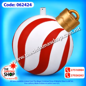 CHRISTMAS TREE BASE. WHITE AND RED BAUBLE. PAR062424
