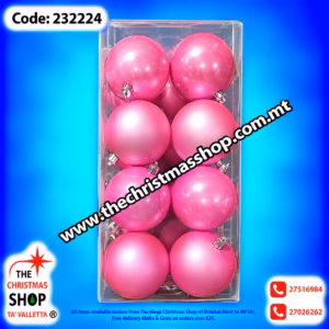 BOX OF 16 PINK BAUBLES. PAR232224