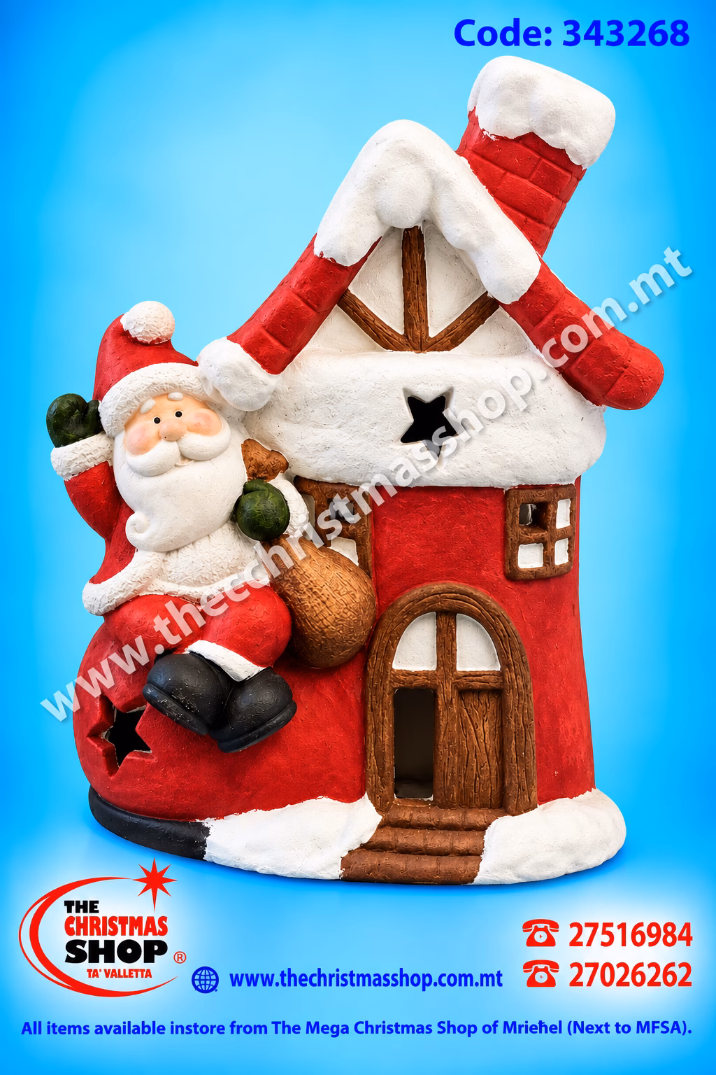 CERAMIC BATTERY OPERATED BOOT HOUSE 30X40CM 343268