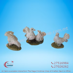 SET OF 3 RESIN PIGEONS T021
