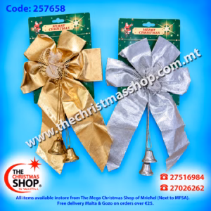 HANGING BOW WITH BELLS. GOLD OR SILVER 257658