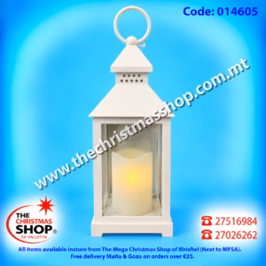 BATTERY OPERATTED  LANTERN WHITE 9.5X25CMS 014605